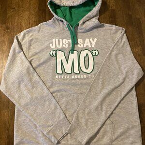 Just Say Mo Betta Rodeo Co Hoodie Light Heather Gray Lightweight Size XL